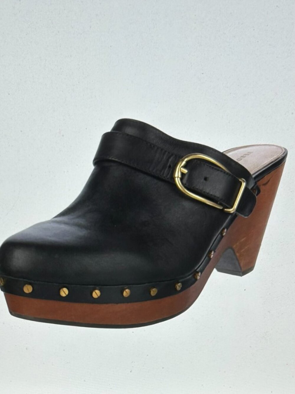 Veronica Beard Leather Studded Accents Mules in Black Size 9.5